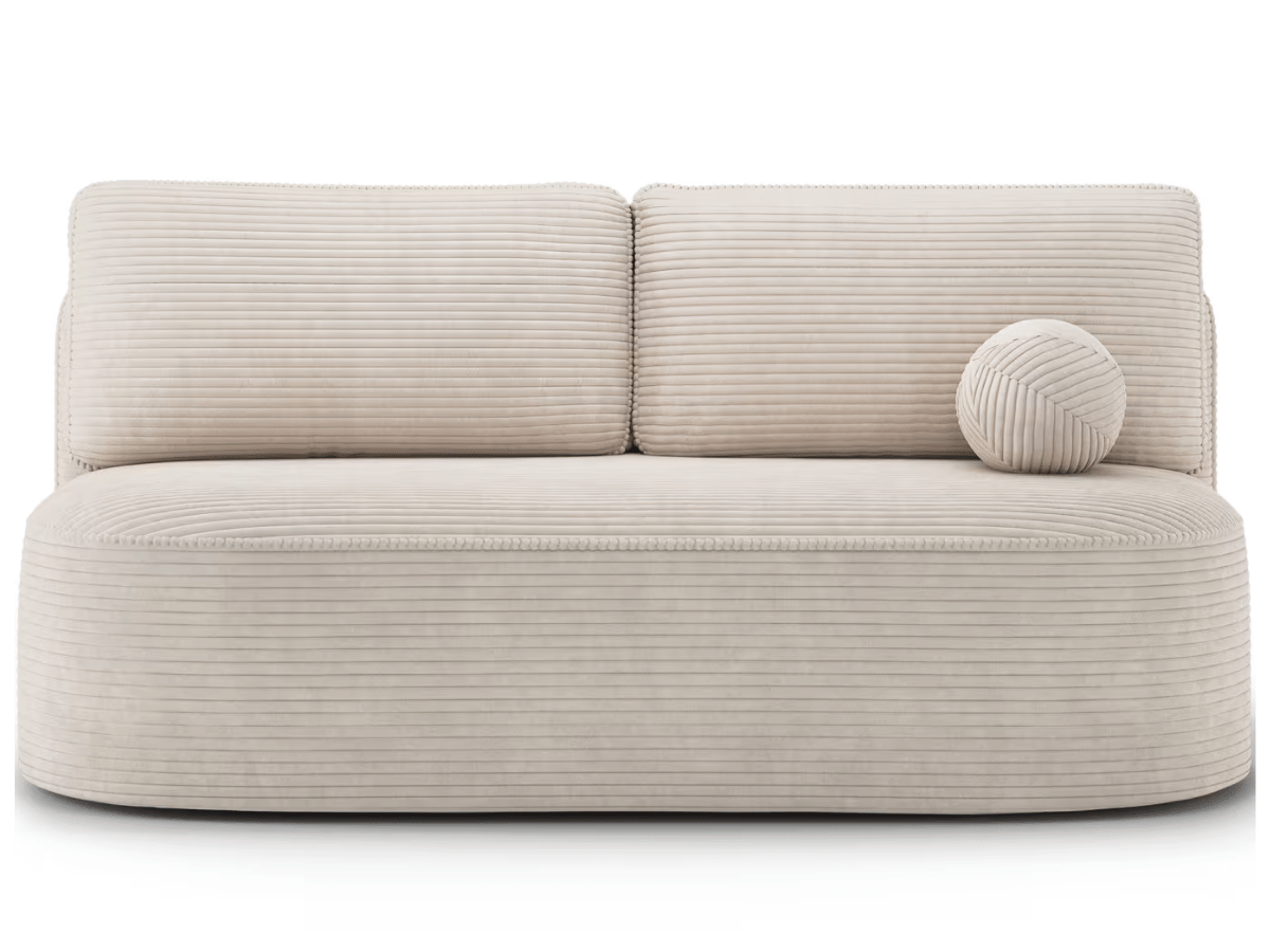 Canapé Lilana – Convertible 2 places avec coffre | Design arrondi moderne