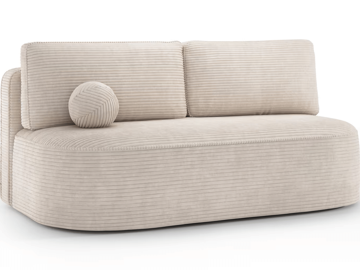 Canapé Lilana – Convertible 2 places avec coffre | Design arrondi moderne