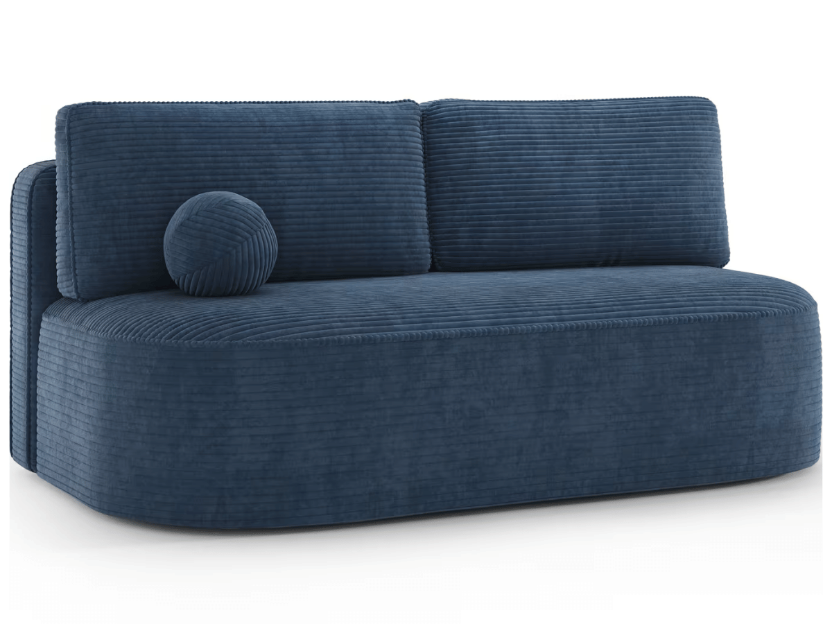 Canapé Lilana – Convertible 2 places avec coffre | Design arrondi moderne
