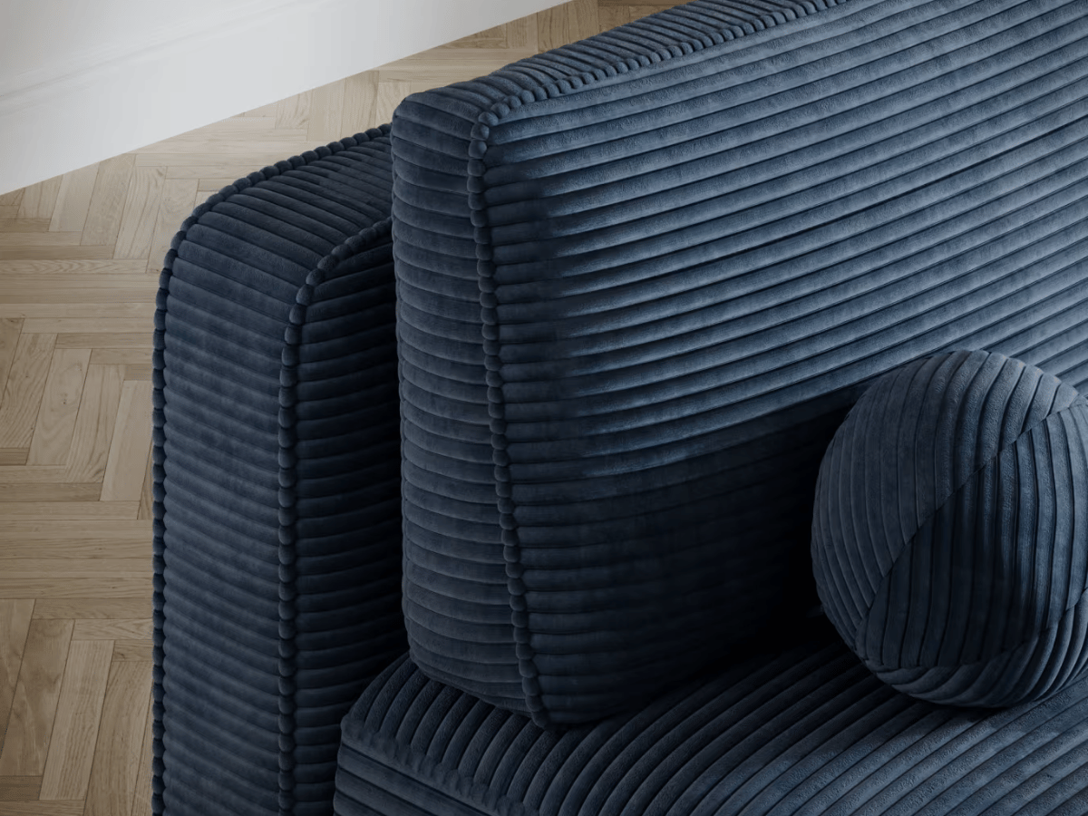 Canapé Lilana – Convertible 2 places avec coffre | Design arrondi moderne