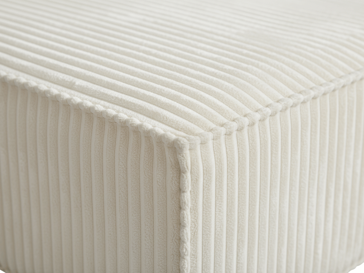 Canapé Villiers – Canapé d’angle modulable 3 places avec pouf – Velours côtelé épais