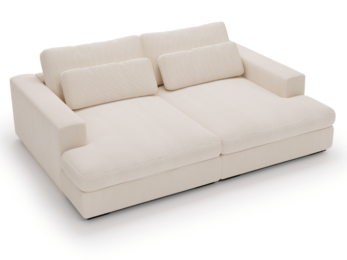 Canapé Elena – Grand Canapé assise profond en Velours Côtelé  | Confort XXL & Design Moderne