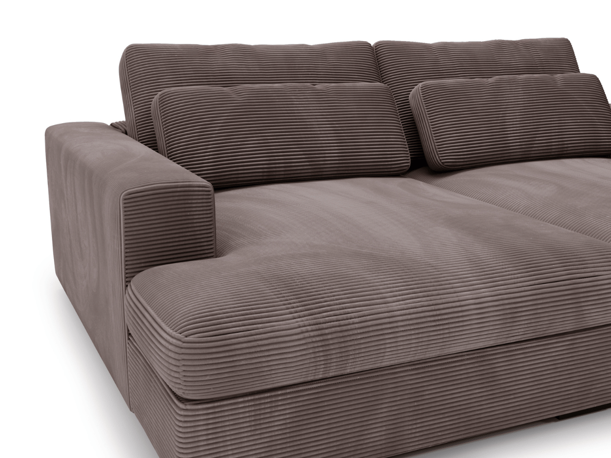 Canapé Elena – Grand Canapé assise profond en Velours Côtelé  | Confort XXL & Design Moderne