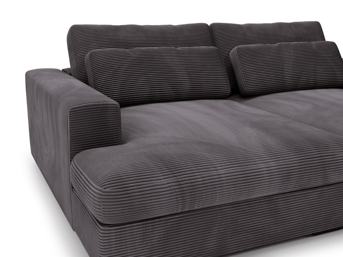 Canapé Elena – Grand Canapé assise profond en Velours Côtelé  | Confort XXL & Design Moderne