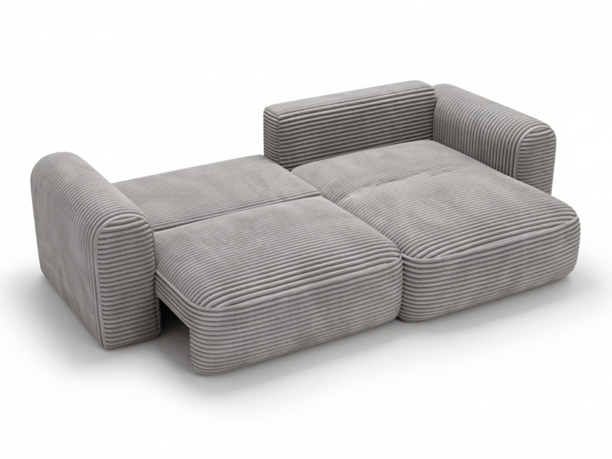 Canapé d’Angle Convertible LUMA – Velours Côtelé Épais – Coffre de Rangement