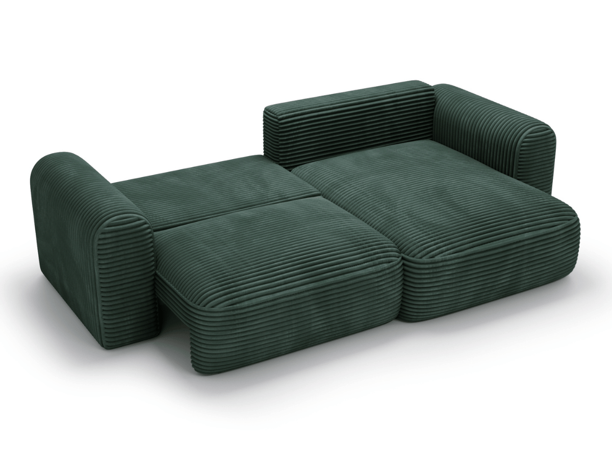 Canapé d’Angle Convertible LUMA – Velours Côtelé Épais – Coffre de Rangement