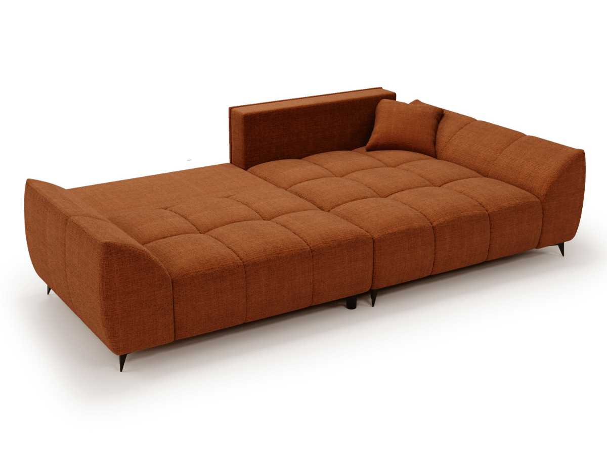 Canapé d’angle Lara – Convertible avec grande méridienne, coffre intégré