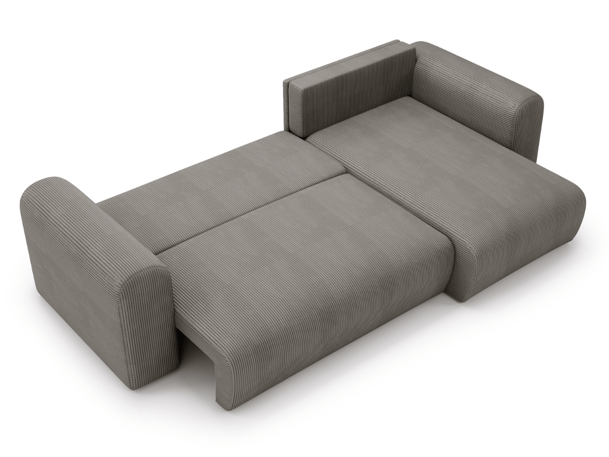 Canapé d'angle convertible velours côteler ELSA
