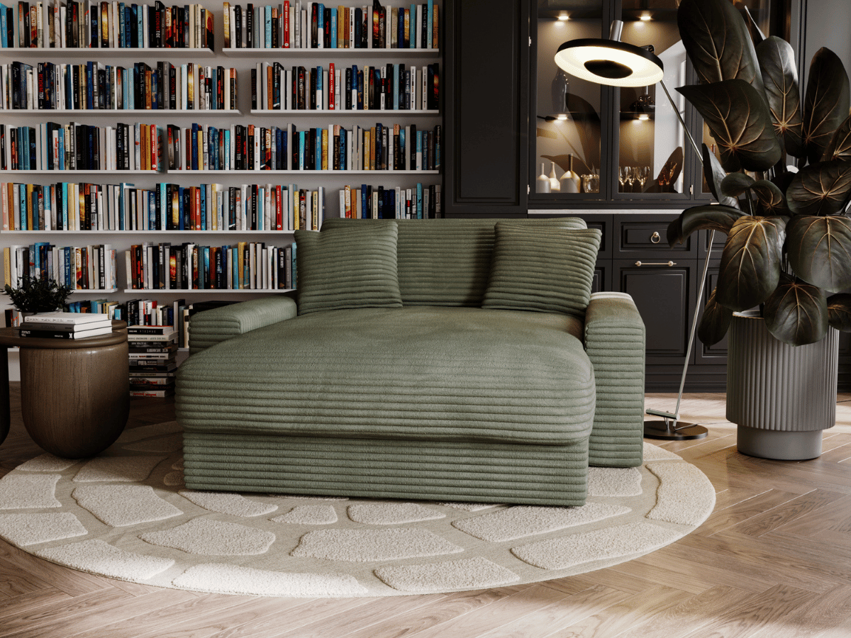 Fauteuil Elena – Grand Fauteuil 160 cm en Velours Côtelé | Confort XXL