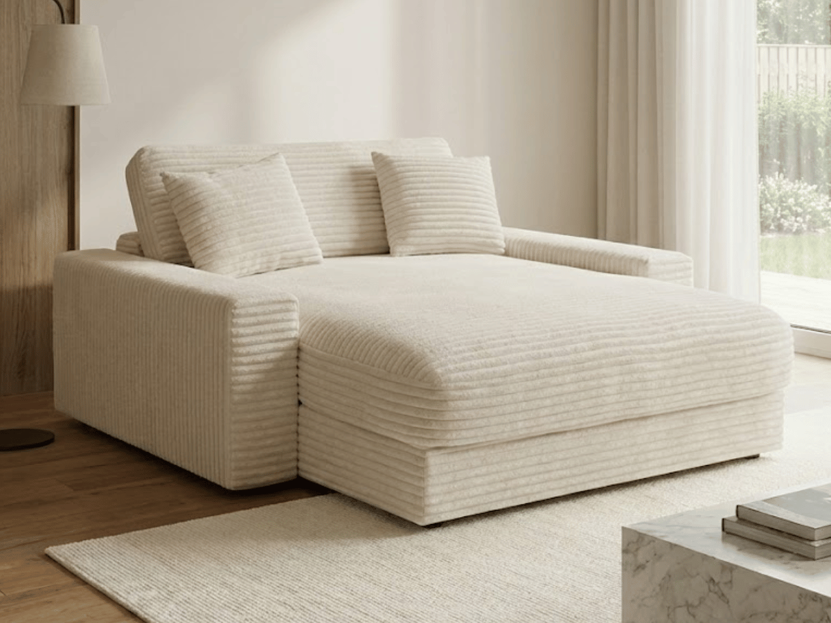 Fauteuil Elena – Grand Fauteuil 160 cm en Velours Côtelé | Confort XXL