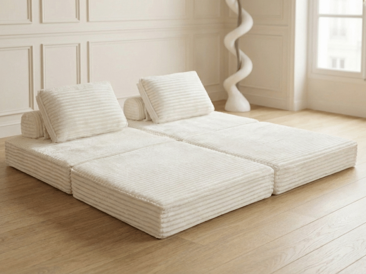 Fauteuil lit convertible MILANO – 1 place en velours côtelé épais – chauffeuse modulable