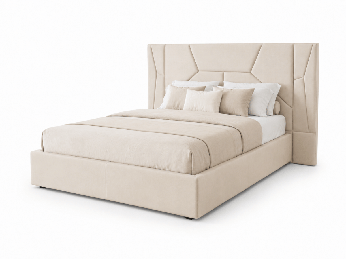 Lit coffre MIRAGE – Grande tête de lit design avec éclairage LED intégré